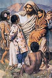 Jesus und die Kinder, Bild das in mehreren Ramakrishna-Zentren hängt